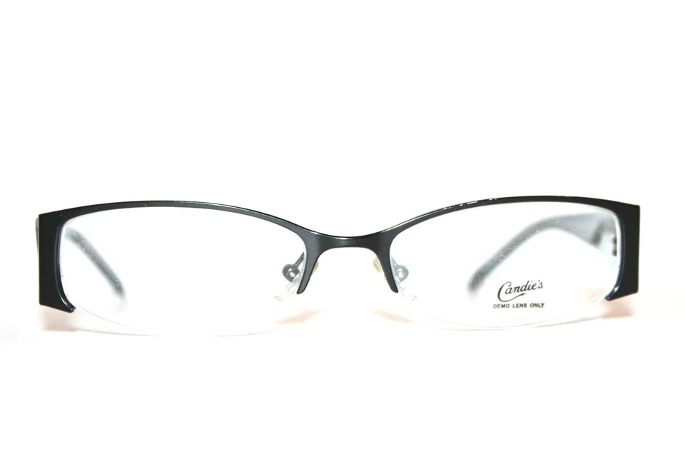 NEW CANDIE'S VIVIENNE BLK BLACK SEMI RIMLESS EYEGLASSES WOMEN FRAMES 50-17-135 - Image 2 of 4