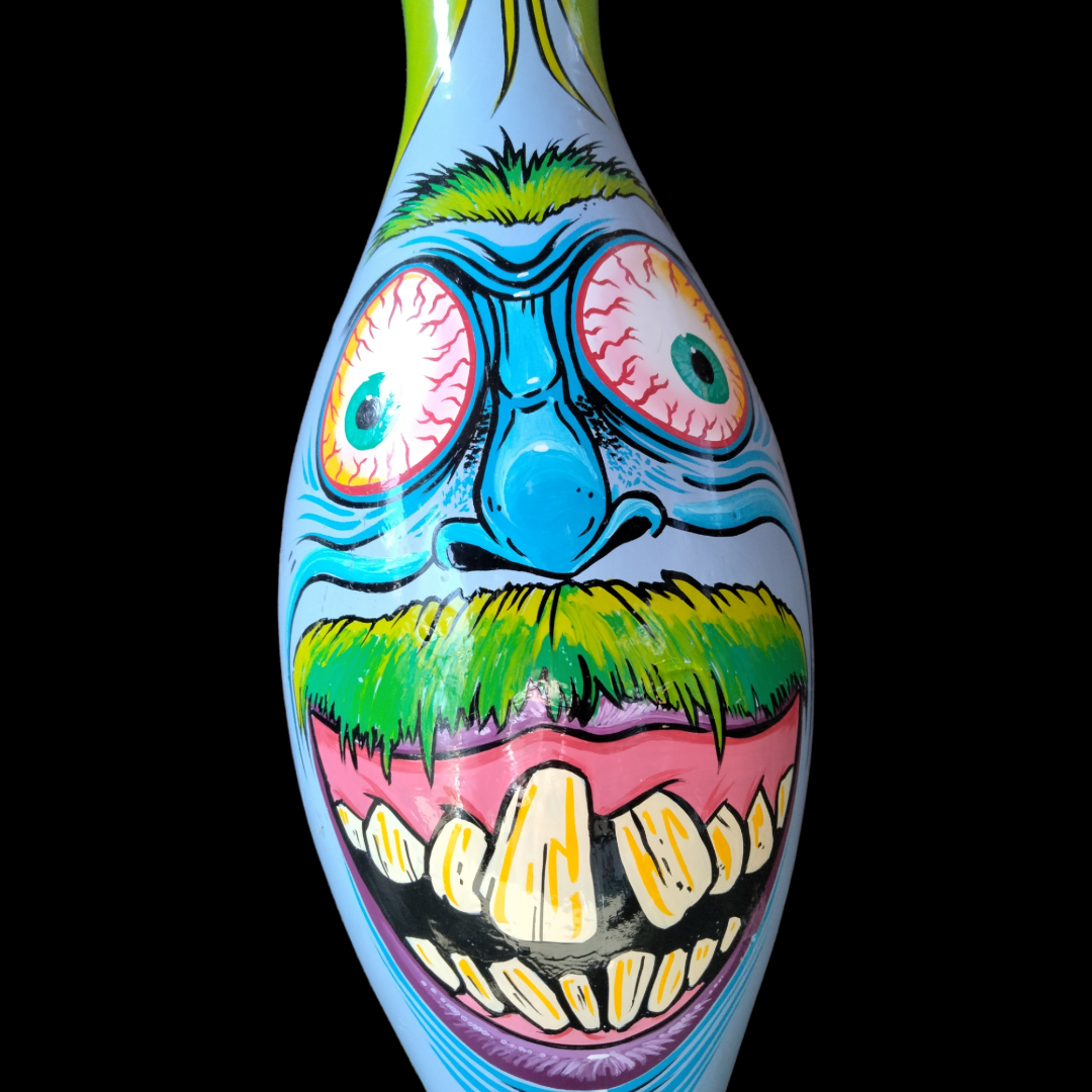 Unique Hand Painted Monster Bowling Pin / Oddities / One Of A Kind