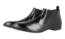 PRADA CHELSEA ANKLE HALF BOOTS BOOTIES DRESS SHOES 2TG087 BLACK US 13 EU 46