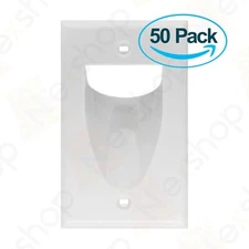 50x Nex 1-Gang Horn Opening Inverted Pass Through Cable Management Wall Plate