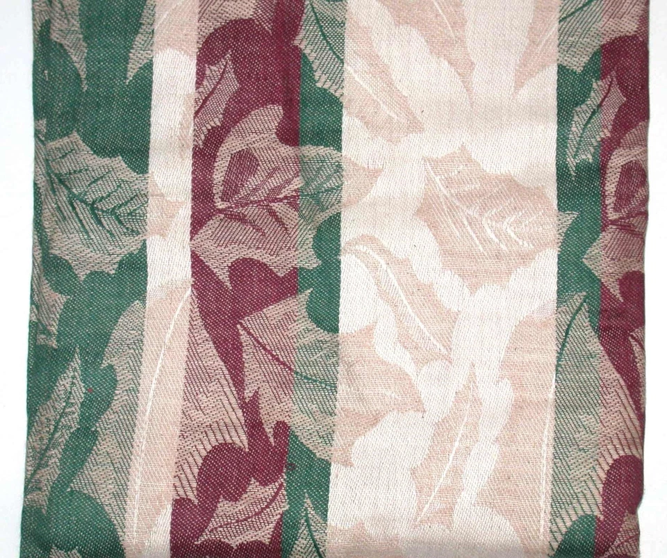 Lintex Tablecloth Holly Leaves ~ Burgundy Green Beige Ivory ~ 70" Round **NEW** - Image 2 of 3