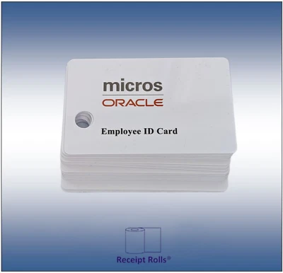 50 Genuine White Micros Oracle Magnetic Stripe Employee Swipe ID Cards
