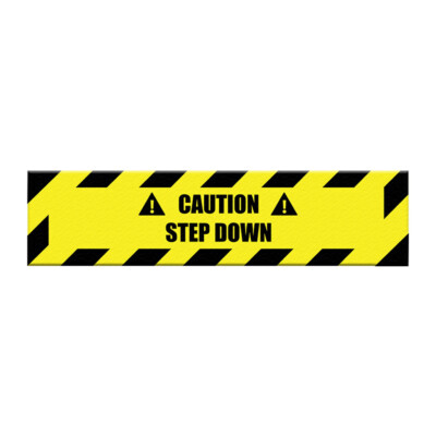 Step down Floor Decals Caution Step down Black Yellow Anti-Slip Long Shape