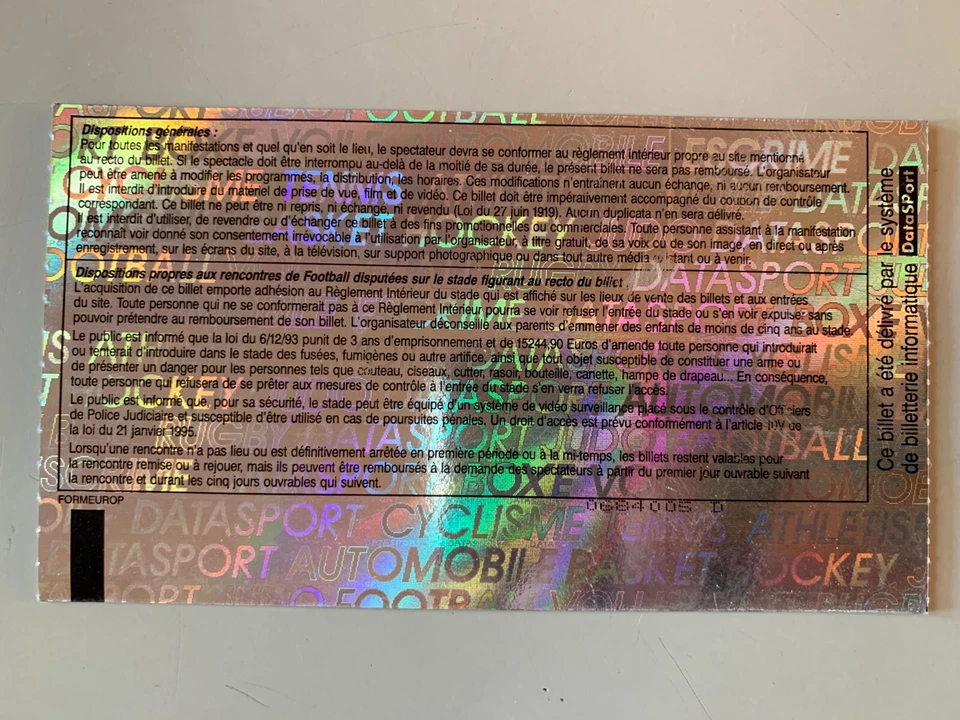 TICKET MATCH RUGBY FRANCE NOUVELLE ZELANDE 17 NOVEMBRE 2007 - Photo 2/2