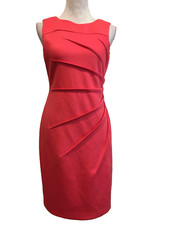Calvin Klein Sleeveless Sheath GingerOrange Dress Small-see measurement stretch