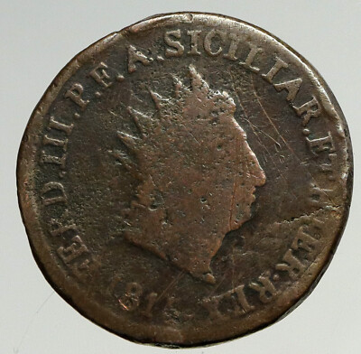 1815 ITALY Italian States SICILY King Ferdinad III ANTIQUE 10