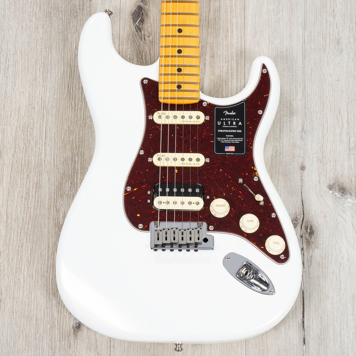 Fender American Ultra Stratocaster HSS Guitar, Maple