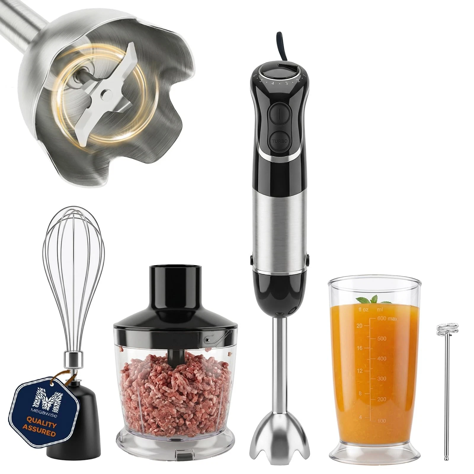 HB-2035 5-in-1 Immersion Hand Blender, 800W Ultra-Powerful Stick Blender with...
Opens in a new wind