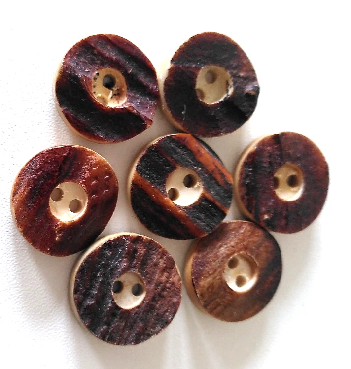 7  Trachtenknöpfe echte Hirschhornknöpfe Braun 19 mm Jackenknöpfe - Bild 2 von 3