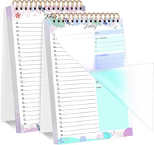 2 Pack to Do List Notepad, A5 Undated Daily Planner Task Checklist