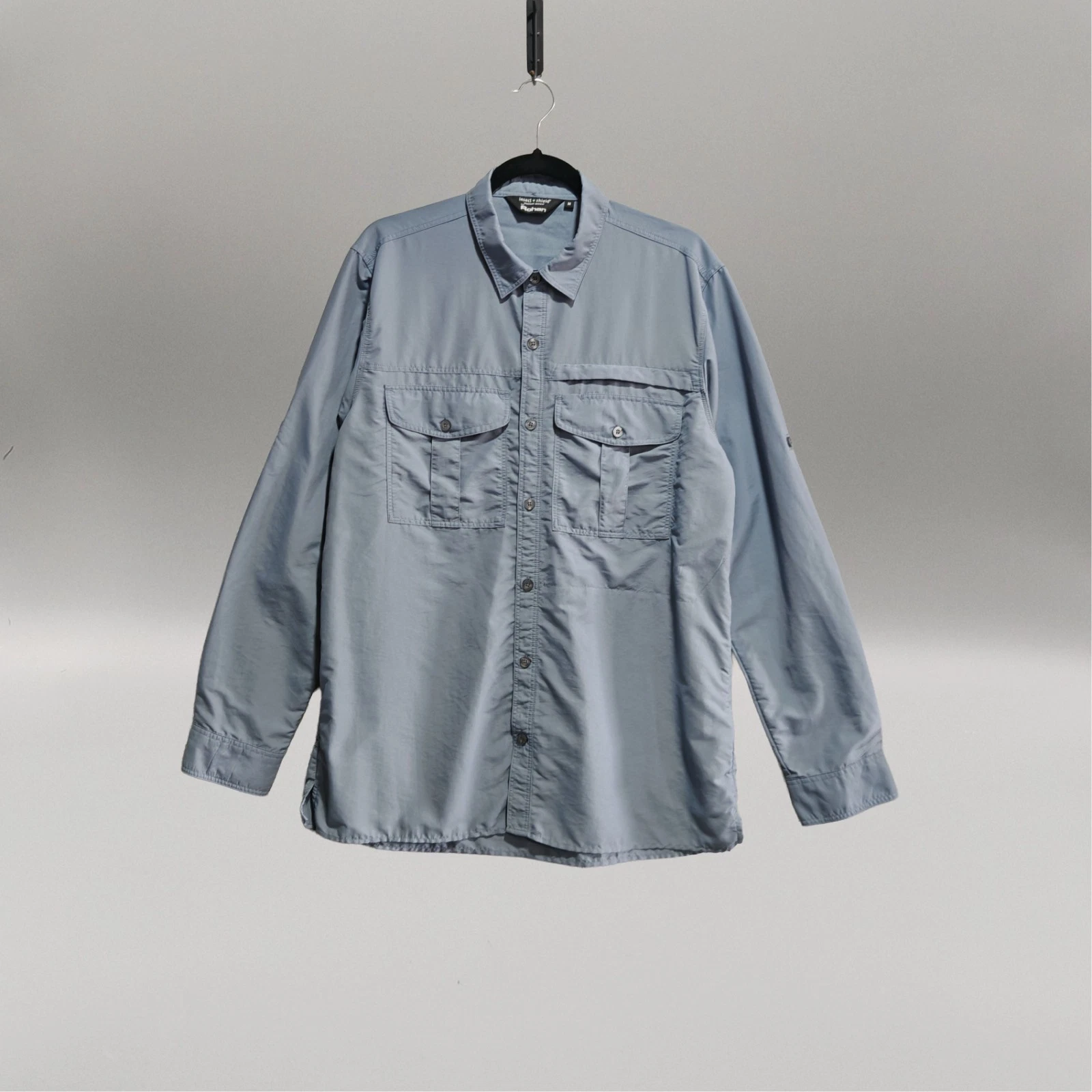 Rohan Expedition Shirt Blue Insect Shield UV Hiking Outdoor Size M 3370