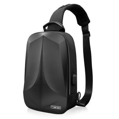 Tcarbon AntiTheft Sling Bag Backpack for Men,Carbon Fiber Hard Shell Waterpro...