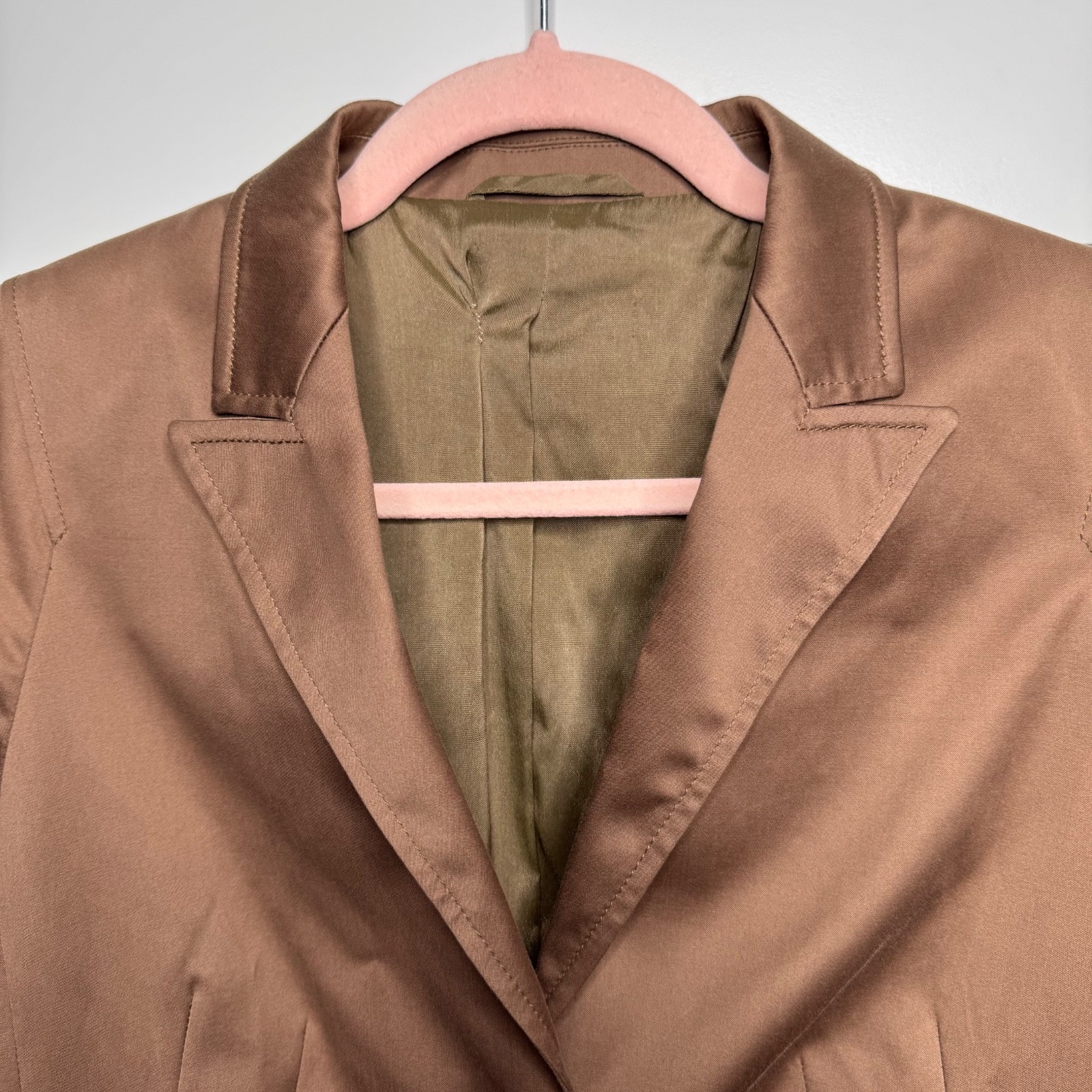 Rene Lezard French Designer Women's Chocolate Brown Robins Egg Blue Blazer Sz 38