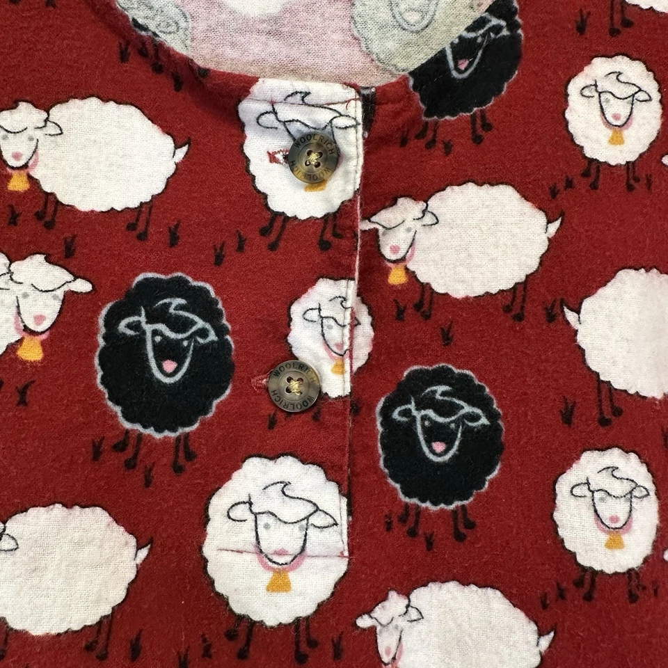 Camisón Woolrich Para Mujer Estampado Rubí Oveja Franela Talla S/M Acogedor Algodón Suave Foto 3 de 4