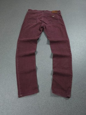 Emporio Armani VTG Straight Leg Jeans Washed Logo Denim Rot Y2K Pashanim | W31