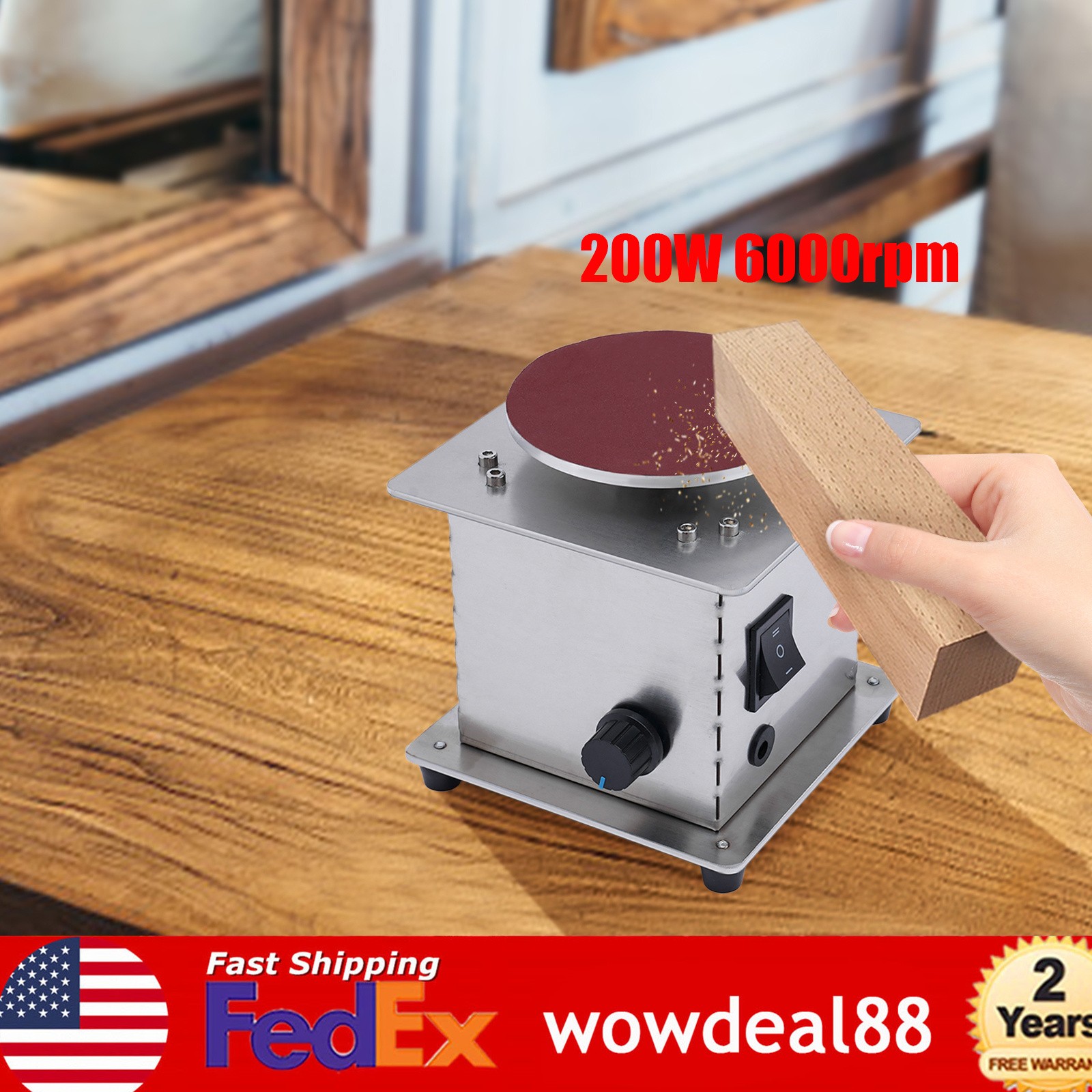 110 V 200 W Tabletop Corded Electric Disc Sander W/ 21 PCS 4 in Sanding Disc