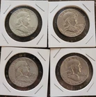 Lot of 4 Franklin Half Dollars 90% Silver lot#8