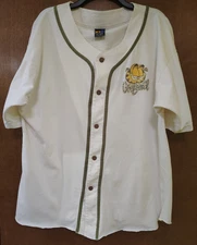 Vintage Garfield Baseball Jersey Shirt XL Top Cat King of the Hill by SUN Tan