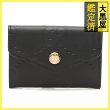Gucci Business Card Holder Leather Black 11cm Used 772792 From Japan