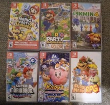 Lot Of 6 Nintendo Switch Game CASES ONLY EMPTY Super Mario Kirby  Pikmin EUC