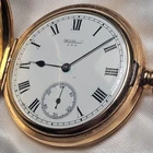 Stunning Antique Waltham Traveler Hunter Cased Pocket Watch Gold Plated