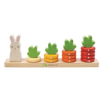 Carrot Count Stacker Wooden Ring Set - STEM Learning Math Abacus Number Learning