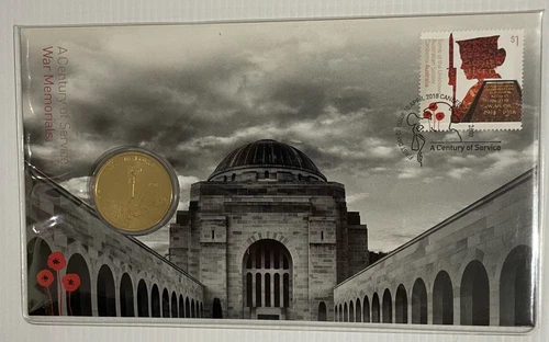 PNC/FDC Australia 2018 War Memorials A Century of Service $1 Coin
