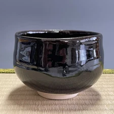 H023 : Japanese Pottery Chawan Matcha Tea Bowl Tea Ceremony Sado Vintage