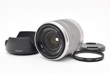 Exc Sony Camera Lens SEL1855 18-55mm f3.5-5.6 w/Filter/Hood Silver 722