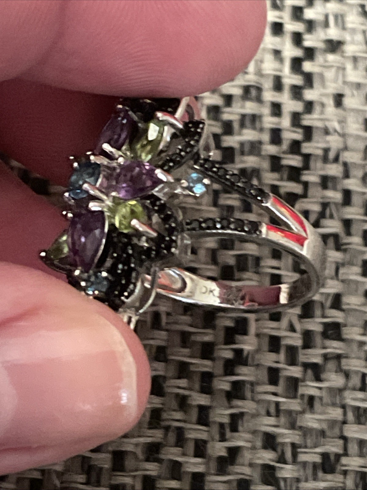 DK Multi gemstone Ring Size 9 - image 5