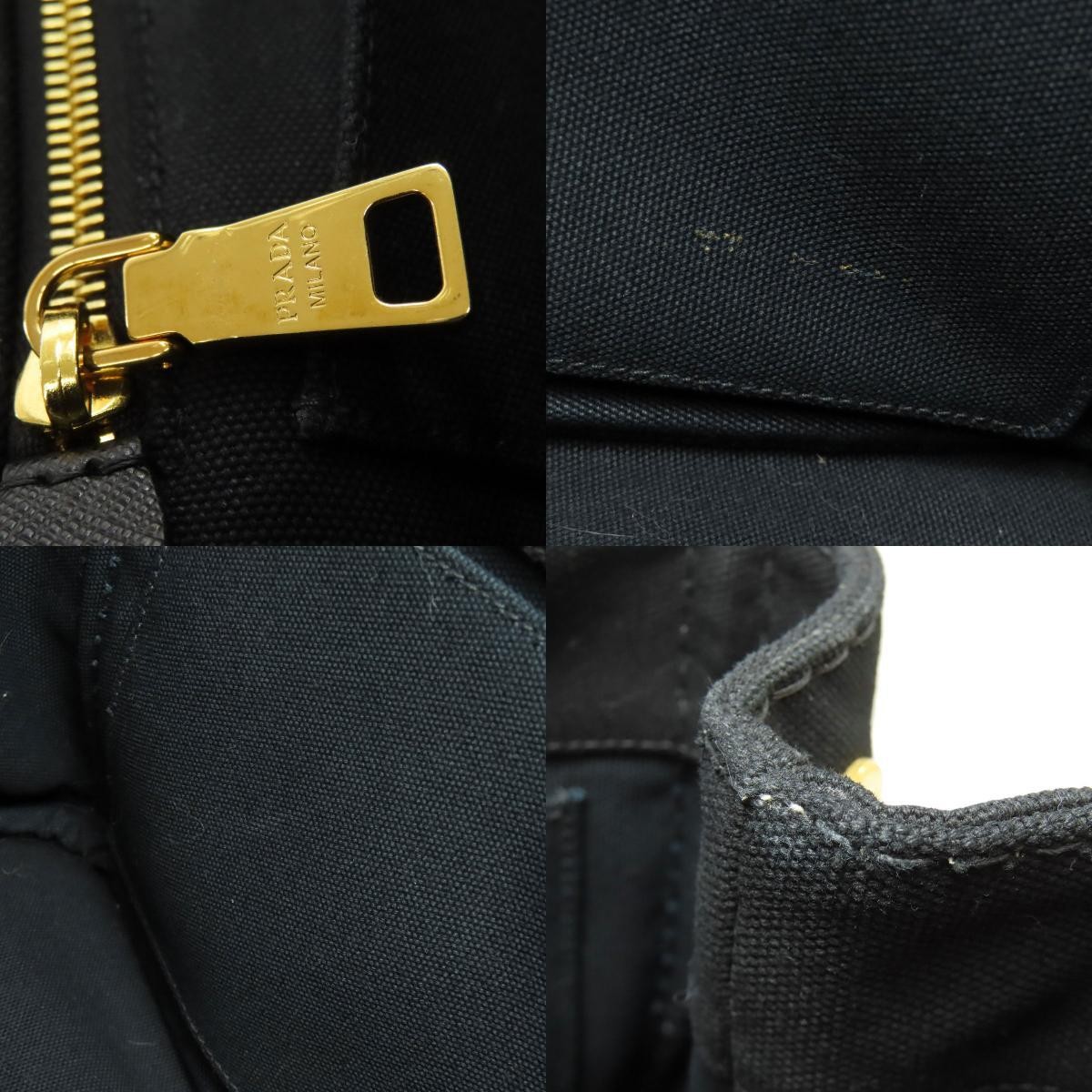 PRADA Canapa Mini 2WAY Handbag Canvas Ladies Used from japan thumbnail 6