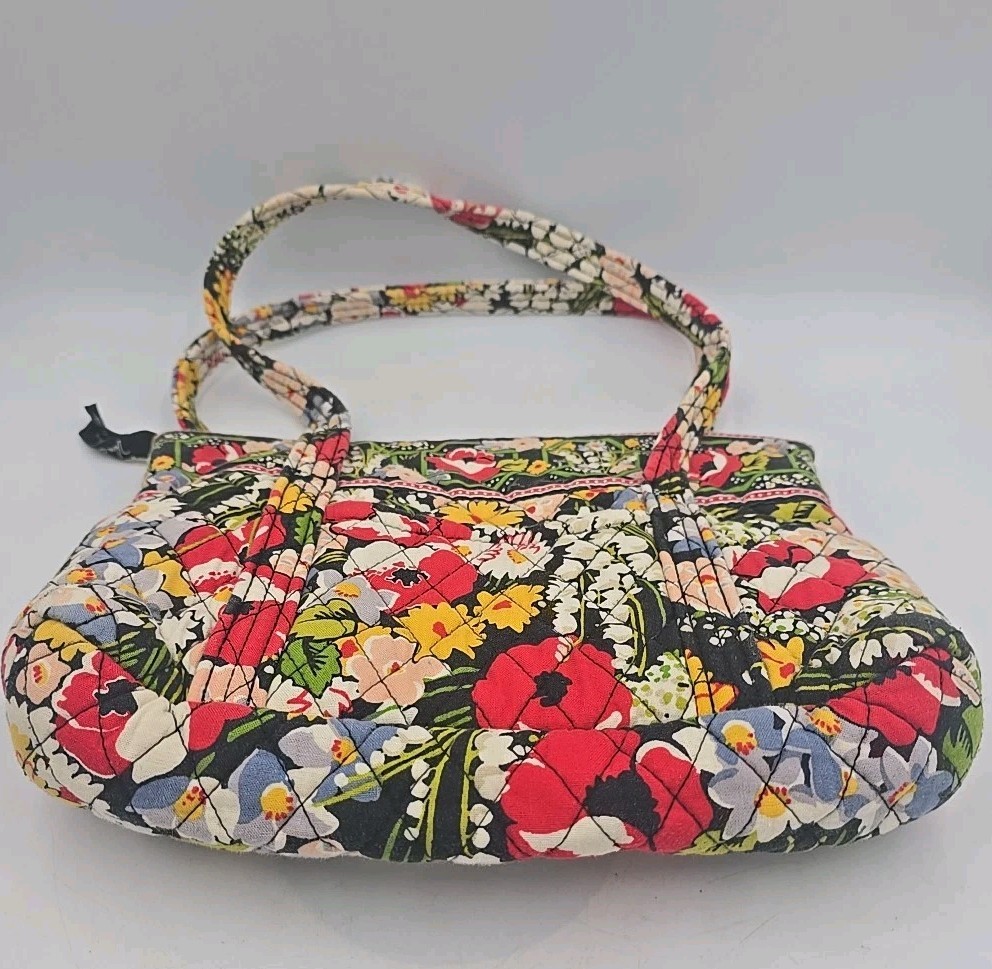 Vera Bradley Retired Poppy Fields Wildflower Purse Handbag Bible Bag Quilted View 5