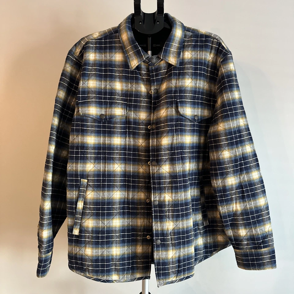 Lucky Brand Quilted Jacket Blue And Yellow XL - Image 2 of 4