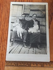 Original RPPC Photo 1900s EVERETT & CARRIE COOPER Hardscrabble Family Depression