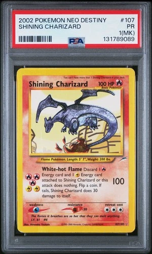 2002 POKEMON NEO DESTINY #107 SHINING CHARIZARD PSA 1 MK