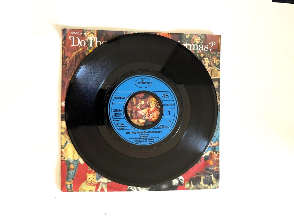 Band Aid Do They Know It's Christmas 1984 Mercury 45 RPM VG+/Exc Play Test - Image 3 of 4