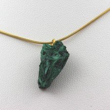 Raw Malachite Necklace. 15.76 Ct. Kipushi Mine, Haut-Katanga, Congo. Made In