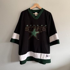 Vintage Dallas Stars Jersey Mens Large Black NHL Hockey Logo 7 Belfour 20 90s