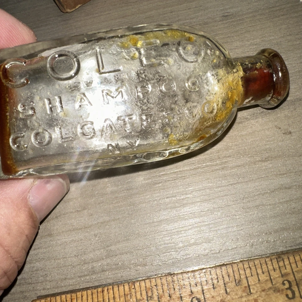 Champú Coleo Botella Vidrio Colgate Antiguo RARO Foto 4 de 4