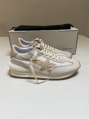 Golden Goose Women s Marathon Sneaker White Nylon/Beige/Gray sz 38 New In Box