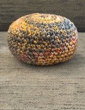 Orange Gray Multi Color Hacky Sack / Footbag / Handmade/ 3  Diameter