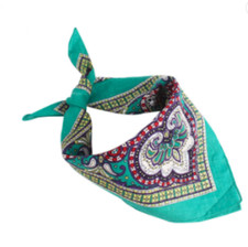 BUY 1 GET 1 FREE 1 FREE BEAUTIFUL COTTON TEAL FLORAL PAISLEY 22X22 INCH BANDANA
