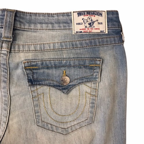 True Religion Joey Boot Cut Flare Jeans Flap Pockets Fade Western Flare Sz 32 - Picture 5 of 12