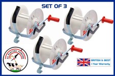GEARED ELECTRIC FENCE REEL - 3:1 Tape Wire Rope Fencing Handheld - FREE POSTAGE