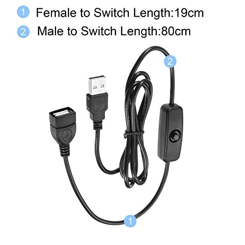 USB Cable with 501 ON/Off Switch USB Male to Female Extension Cord ...