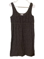 Ann Taylor LOFT Dress Women’s 6 Brown Sleeveless 100% Cotton Babydoll Y2K