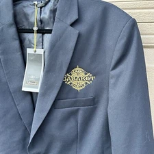 Magic Castle Cabaret Santa Barbara Deadstock Vintage Black Blazer Sport Coat 42L