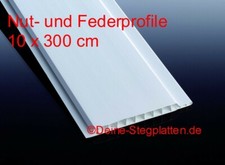 PVC Profile Nut- und Feder, Kunststoff, weiß, 10 cm x 300 cm