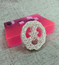 Vegan,Cruelty Free Soap Bar 95g with 1cm Loofah Soap Drier  - Pink Champagne