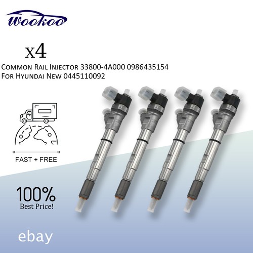 4X Fuel Injector 0445110092 for Hyundai H-1 H350 STAREX for Kia Sorento 2.5 CRDi